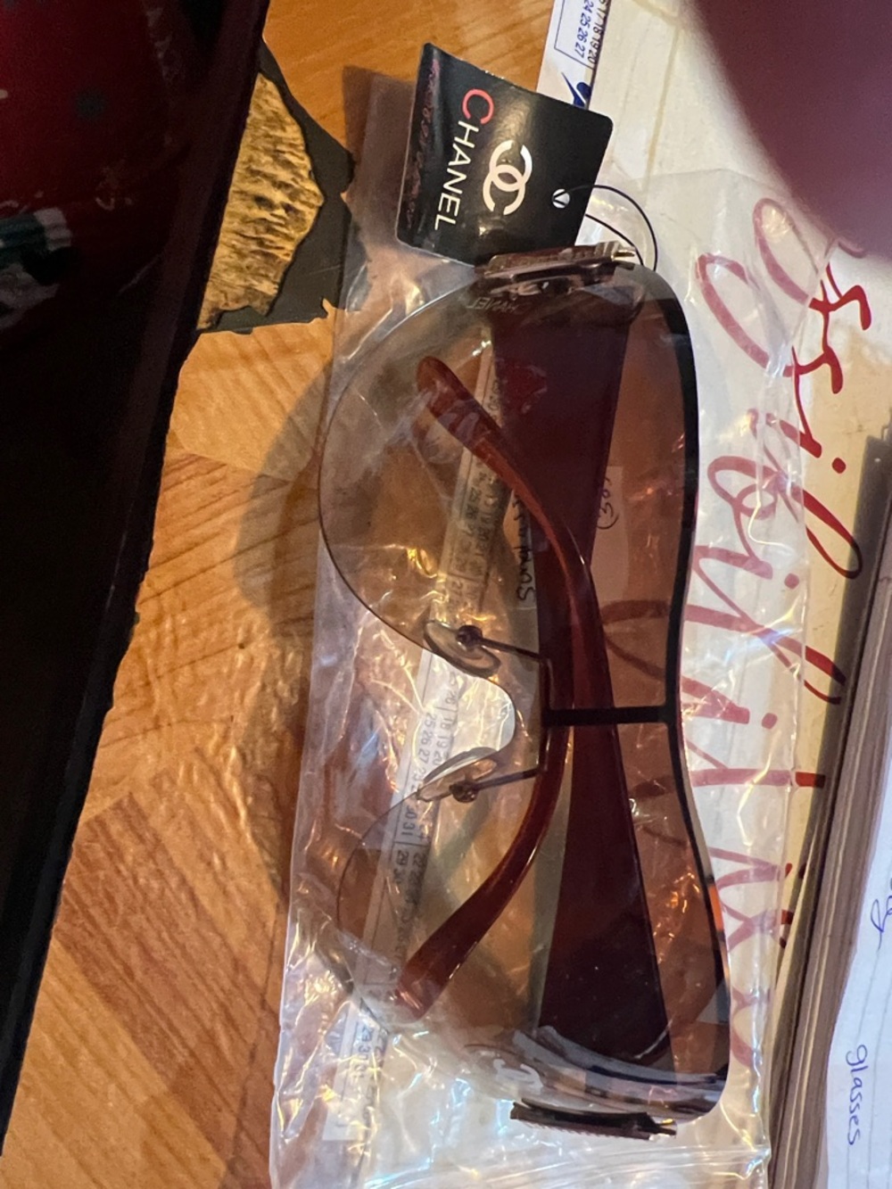 CHANEL Brown Gradient Shield Sunglasses